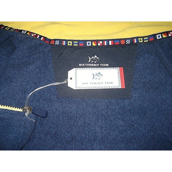Southern Tide Men's Navigational Fleece Vest Navy Blue Yellow Size Small NWT - Picture 4 of 4